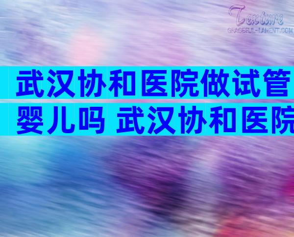 武汉协和医院做试管婴儿吗 武汉协和医院做试管怎么样